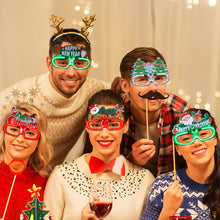 Load image into Gallery viewer, New Year Cartoon Christmas Glowing Glasses LED Light Up Santa Glasses Adult Kids Xmas Party Gifts Festival Home Decor