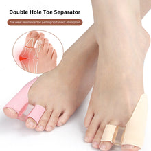 Load image into Gallery viewer, SEBS Side Wear-resistant Double Hole Toe Separator Thumb Valgus Corrector Washable Reusable Big Foot Bone Overlap Toe Separator