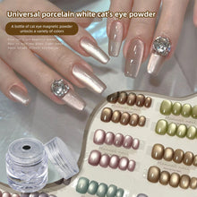 Load image into Gallery viewer, Nail Glitter Powder Universal Porcelain White Cat Eye Powder Versatile Fine Powder Nail Art Decoration Manicure Accessory