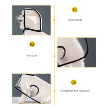 Load image into Gallery viewer, Pet Dog Raincoat Waterproof Pet Clothes Hooded Rain Jacket for Small Medium Dogs Transparent Plastic Puppy Rain Poncho Rainwear