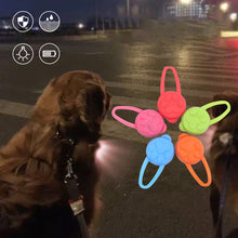 Load image into Gallery viewer, Pet Night Walking Warning Light Pendant Dog Puppy Led Silicone Glowing Collar Safety Flashing Pendant Outdoor Hiking Backpack Bag Lights