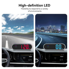Load image into Gallery viewer, Car HUD GPS Display Digital Speedometer Time Clock Display Over-speed Alarm KMH MPH Switch Electronic Dog with Colorful LED Display