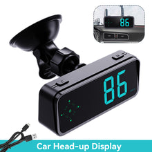 Load image into Gallery viewer, Car HUD GPS Display Digital Speedometer Time Clock Display Over-speed Alarm KMH MPH Switch Electronic Dog with Installation Bracket for Car Motorcycle