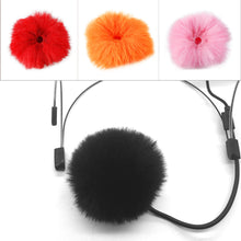 Load image into Gallery viewer, Plush Microphone Cover Windscreen Fluffy Artificial Fur Sleeve Compatible for Little Bee Microphone Collar Clip Wheat Reduce Noise