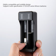 Load image into Gallery viewer, 2 Slots Dual 18650 Lithium Battery Charger for 18650 14650 Charging 4.2 / 3.7 V Rechargeable Battery Charger