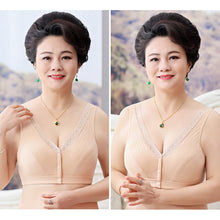 Load image into Gallery viewer, Front Button Bras Women's Plus-size Bra Middle-aged And Elderly Underwear Wireless Cotton Vest-type Underwear Intimates Female Lingerie