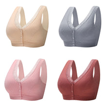 Load image into Gallery viewer, Front Button Bras Women's Plus-size Bra Middle-aged And Elderly Underwear Wireless Cotton Vest-type Underwear Intimates Female Lingerie