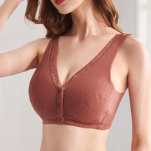 Load image into Gallery viewer, Front Button Bras Women's Plus-size Bra Middle-aged And Elderly Underwear Wireless Cotton Vest-type Underwear Intimates Female Lingerie