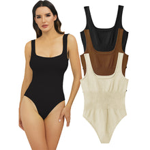 Load image into Gallery viewer, Square Neck Tummy Control Shapewear Bodysuit for Women Body Shaper Seamless Slimming Sheath Butt Lifter Tank Tops Female Sexy Ribbed Shapers Corset
