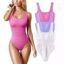 Load image into Gallery viewer, Square Neck Tummy Control Shapewear Bodysuit for Women Body Shaper Seamless Slimming Sheath Butt Lifter Tank Tops Female Sexy Ribbed Shapers Corset