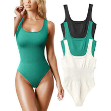 Load image into Gallery viewer, Square Neck Tummy Control Shapewear Bodysuit for Women Body Shaper Seamless Slimming Sheath Butt Lifter Tank Tops Female Sexy Ribbed Shapers Corset
