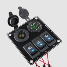 Load image into Gallery viewer, Multi-Switch Quick Charge Panel For 12/24V Car RV Yacht Steamship Retrofit Dual USB QC3.0 Phone Charger