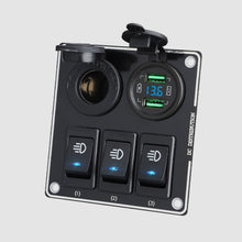Load image into Gallery viewer, Multi-Switch Quick Charge Panel For 12/24V Car RV Yacht Steamship Retrofit Dual USB QC3.0 Phone Charger