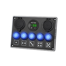 Load image into Gallery viewer, Super Fast Charge LED Voltmeter 12V/24V Car RV Modification Accessories Multi-Switch Waterproof Dust-Proof Mobile Phone Charger Panel