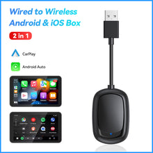 Load image into Gallery viewer, Universal 2 in 1 Wireless CarPlay Adapter Wireless Android Auto Adapter play Ai Box for Audi Mercedes Mazda Subaru Citroen Kia