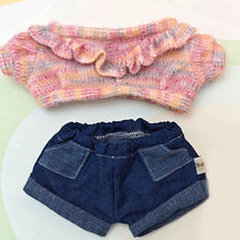 Load image into Gallery viewer, For 37cm Labubu Doll Shirts Sweater Hat Cartoon Plush Doll Replacement Outfit Playing House Accessories Mini Clothes