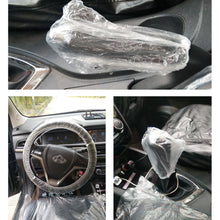 Load image into Gallery viewer, 50pcs Disposable Universal Car Transparent Steering Wheel Cover Gear Cover Elastic Waterproof Plastic Safety Isolation Protection Cover