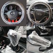 Load image into Gallery viewer, 50pcs Disposable Universal Car Transparent Steering Wheel Cover Gear Cover Elastic Waterproof Plastic Safety Isolation Protection Cover