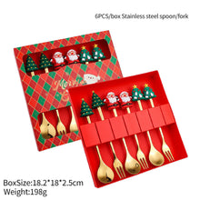 Load image into Gallery viewer, Stainless Steel Christmas Snowman Santa Claus Fork Spoon Ice Cream Spoon Coffee Stirring Spoon Dinner Teaspoon Kitchen Supplies Dessert Fork