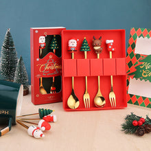 Load image into Gallery viewer, Stainless Steel Christmas Snowman Santa Claus Fork Spoon Ice Cream Spoon Coffee Stirring Spoon Dinner Teaspoon Kitchen Supplies Dessert Fork