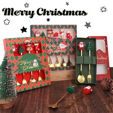 Load image into Gallery viewer, Stainless Steel Christmas Snowman Santa Claus Fork Spoon Ice Cream Spoon Coffee Stirring Spoon Dinner Teaspoon Kitchen Supplies Dessert Fork