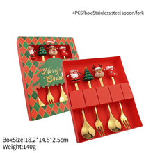 Load image into Gallery viewer, Stainless Steel Christmas Snowman Santa Claus Fork Spoon Ice Cream Spoon Coffee Stirring Spoon Dinner Teaspoon Kitchen Supplies Dessert Fork