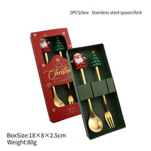 Load image into Gallery viewer, Stainless Steel Christmas Snowman Santa Claus Fork Spoon Ice Cream Spoon Coffee Stirring Spoon Dinner Teaspoon Kitchen Supplies Dessert Fork