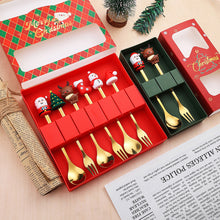 Load image into Gallery viewer, Stainless Steel Christmas Snowman Santa Claus Fork Spoon Ice Cream Spoon Coffee Stirring Spoon Dinner Teaspoon Kitchen Supplies Dessert Fork