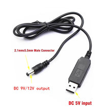 Load image into Gallery viewer, USB power boost line DC 5V to DC 5V 9V 12V Step UP Module USB Converter Adapter Cable 2.1x5.5mm Male Connector Converter