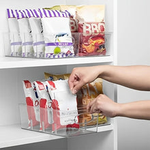 Load image into Gallery viewer, Refrigerator Organizer Bin 4 Grids Clear Food Storage Box Fridge Organizer Bins with Vegetable Fruit Pantry Organization Kitchen Accessories