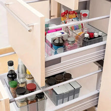 Load image into Gallery viewer, Refrigerator Organizer Bin 4 Grids Clear Food Storage Box Fridge Organizer Bins with Vegetable Fruit Pantry Organization Kitchen Accessories