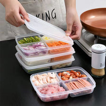 Load image into Gallery viewer, Large Capacity Four Grid of Food Crisper Fruit and Vegetable Four-Compartment Storage Box Refrigerator Organizer Frozen Meat Kitchen Tools