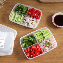 Load image into Gallery viewer, Large Capacity Four Grid of Food Crisper Fruit and Vegetable Four-Compartment Storage Box Refrigerator Organizer Frozen Meat Kitchen Tools