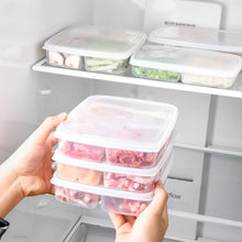 Load image into Gallery viewer, Large Capacity Four Grid of Food Crisper Fruit and Vegetable Four-Compartment Storage Box Refrigerator Organizer Frozen Meat Kitchen Tools