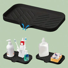 Load image into Gallery viewer, Silicone Dish Drying Mat Kitchen Sink Sponge Holder Drain Pad Soap Dish Storage Tray Self Draining Organizer Anti-slip Storage Rack Bathroom Supplies