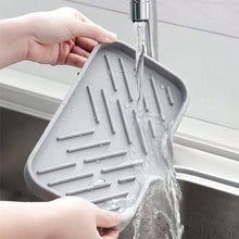 Load image into Gallery viewer, Silicone Dish Drying Mat Kitchen Sink Sponge Holder Drain Pad Soap Dish Storage Tray Self Draining Organizer Anti-slip Storage Rack Bathroom Supplies