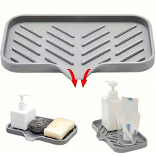 Load image into Gallery viewer, Silicone Dish Drying Mat Kitchen Sink Sponge Holder Drain Pad Soap Dish Storage Tray Self Draining Organizer Anti-slip Storage Rack Bathroom Supplies