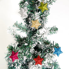 Load image into Gallery viewer, 6PCS Christmas Star Hanging Pendant 3D Gold Powder Plastic Five-pointed Star Xmas Tree Decor for Holiday Wedding Party Home