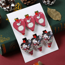 Load image into Gallery viewer, 6pcs Creative Christmas Wooden Cartoon Santa Snowman Clip Memo Paper Clips Xmas Decoration for Home Clothespin Craft Photo Clips