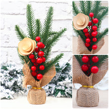 Load image into Gallery viewer, 25cm Mini Christmas Tree Gold Green Small Pine Tree Sisal Silk Cedar New Year Xmas Party Ornaments Navidad
