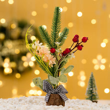 Load image into Gallery viewer, 25cm Mini Christmas Tree Gold Green Small Pine Tree Sisal Silk Cedar New Year Xmas Party Ornaments Navidad