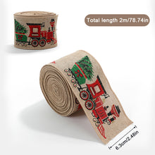 Load image into Gallery viewer, 2M/Roll Craft Ribbon Imitation Hemp Ribbon Wire Wire Edge Linen Ribbon Christmas Decoration Green and Red Snowflake Plaid Ribbon