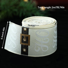Load image into Gallery viewer, 2M/Roll Craft Ribbon Imitation Hemp Ribbon Wire Wire Edge Linen Ribbon Christmas Decoration Green and Red Snowflake Plaid Ribbon