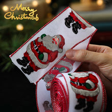 Load image into Gallery viewer, 2M/Roll Craft Ribbon Imitation Hemp Ribbon Wire Wire Edge Linen Ribbon Christmas Decoration Green and Red Snowflake Plaid Ribbon