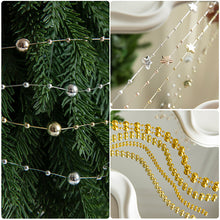 Load image into Gallery viewer, 5M/Roll 10M/Roll Christmas Tree Pearl String Imitation Pearl Beads Chain Metallic Gold Bead Wire Trim for DIY Garland Wedding Party Decor