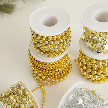Load image into Gallery viewer, 5M/Roll 10M/Roll Christmas Tree Pearl String Imitation Pearl Beads Chain Metallic Gold Bead Wire Trim for DIY Garland Wedding Party Decor