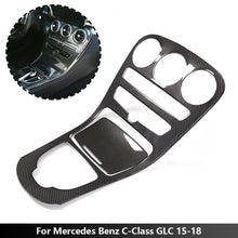 Load image into Gallery viewer, 2Pcs/Set Car Center Console Gear Shift Panel Cover Trim Carbon Fiber Pattern For Mercedes Benz C GLC 15-18