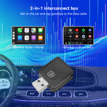 Load image into Gallery viewer, 2 in 1 USB Mini Wireless Carplay Adapter for Apple iOS and Android Auto Smart Box Plug and Play Bluetooth 5.0 For Peugeot Kia Volkswagen Toyota