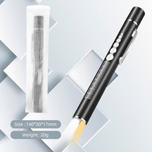 Load image into Gallery viewer, Mini Portable LED Pen Light USB Rechargeable Nursing Flashlight LED Torch Lamp With Stainless Steel Clip Pocket Led Flashlight