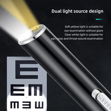 Load image into Gallery viewer, Mini Portable LED Pen Light USB Rechargeable Nursing Flashlight LED Torch Lamp With Stainless Steel Clip Pocket Led Flashlight